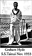 Graham Hyde on the S.S. Tainui Nov. 1933